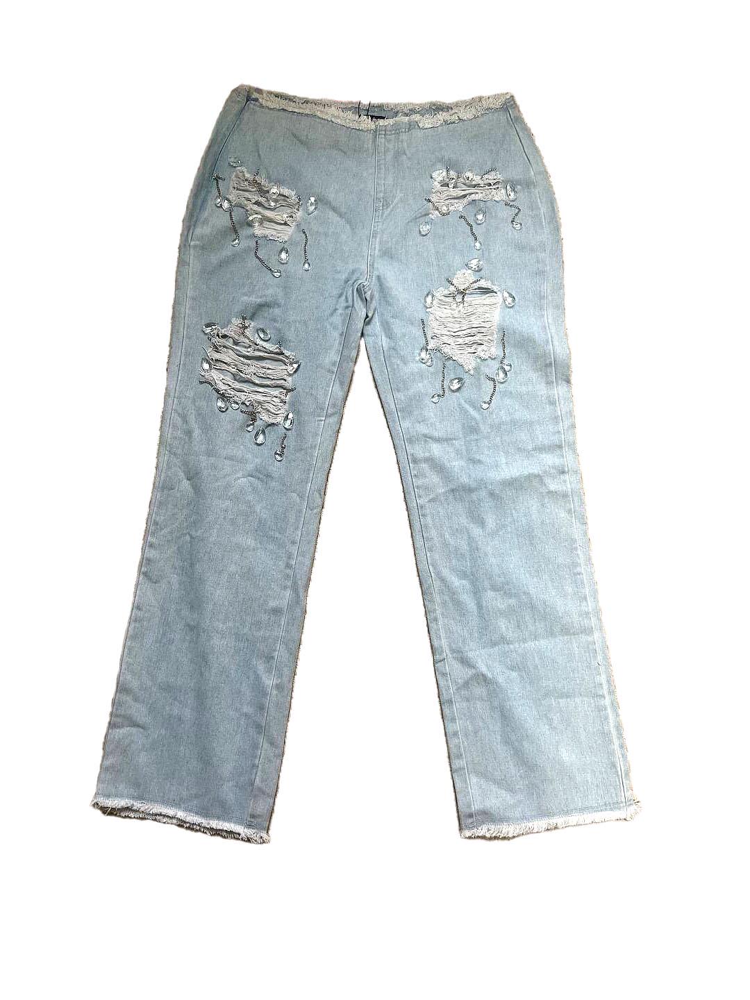 Джинсы PrettyLittleThing CNG8035 р. 42 Голубой