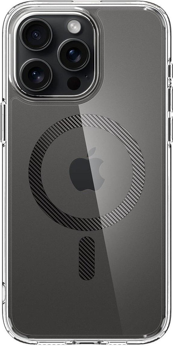 Чехол накладка для телефона Spigen Ultra Hybrid MagFit для Apple iPhone 15 Pro Max Прозрачный с серым (ACS06578)