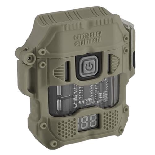Фонарь D54-2COB 3в1 с функцией зажигалки зарядка USB-C индикатор заряда Зеленый (613651)
