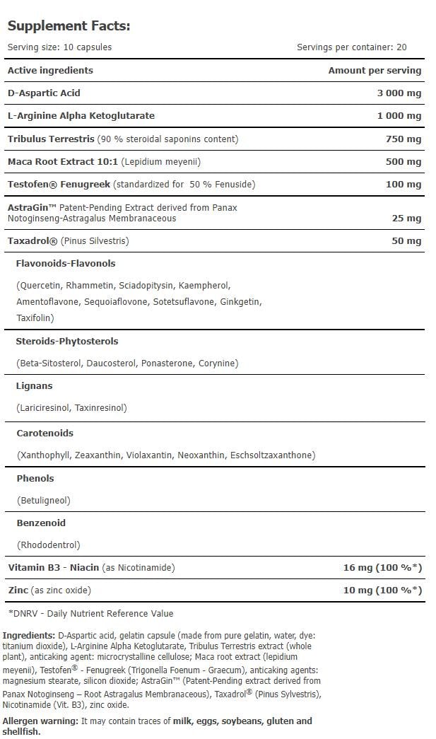 Комплексний тестостероновий препарат Amix Nutrition Testo F-200 200 Caps - фото 2