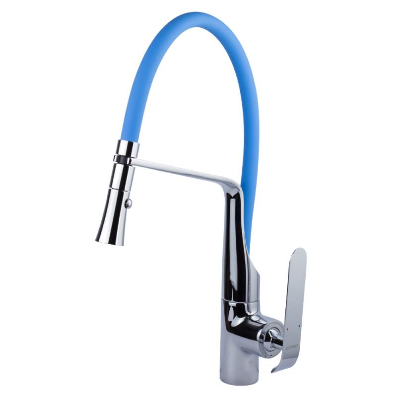 Смеситель для кухни CORSO ADDA EB-4B519C излив силиконовый на гайке Ø35 Синий (9635100)