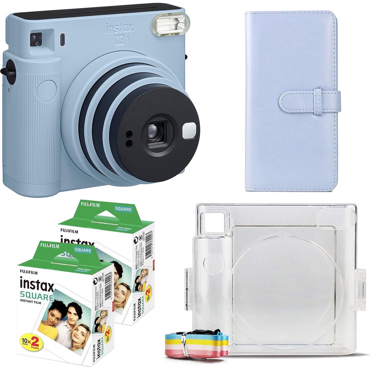 Подарунковий набір фотоапарат Fujifilm Instax Square SQ1 фотопапір 40 шт./чохол/фотоальбом на 80 фото Блакитний (2516978295)