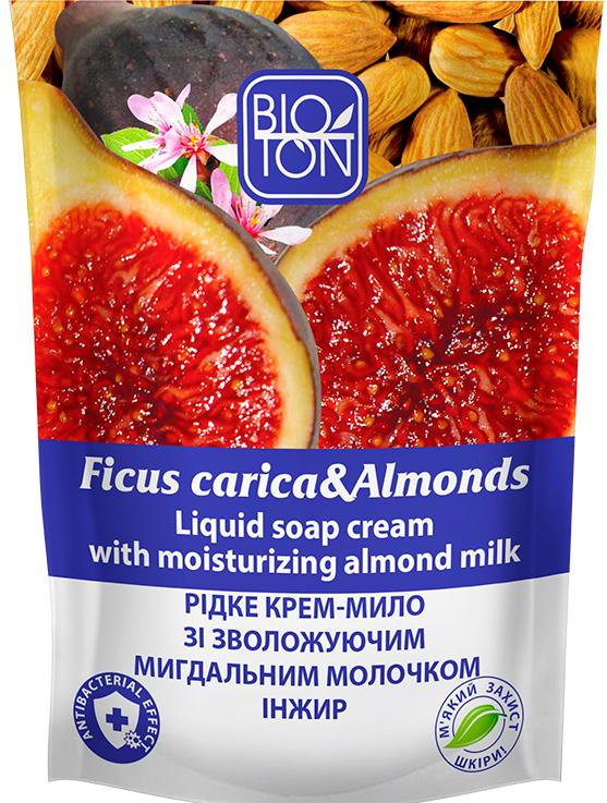 Крем-мыло жидкое Bioton Cosmetics Инжир с увлажняющим миндальным молочком дой-пак 450 мл (13445)