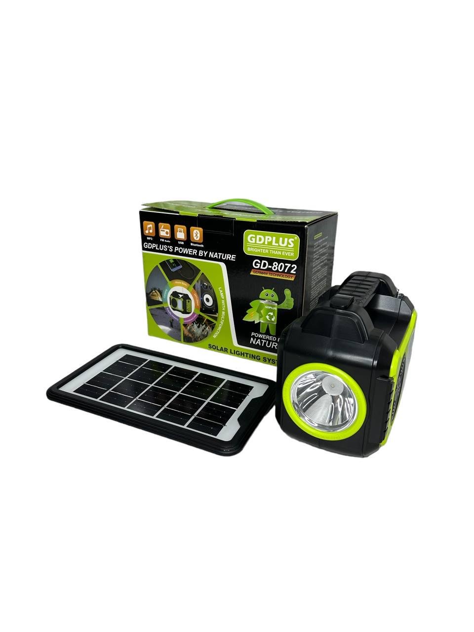 Сонячна система для освітлення та заряджання GDPlus GD-8072 10000 mAh із сонячною панеллю/ліхтарем/лампою - фото 7