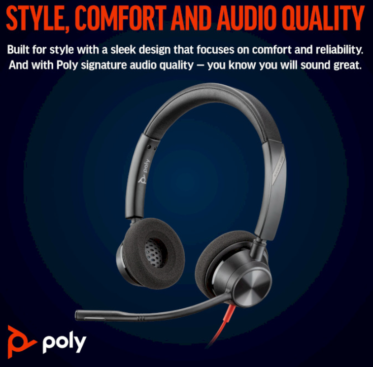 Навушники Poly BlackWire C3320 M USB-C/USB-C/A Adapter HS Stereo з мікрофоном Black (8X220AA) - фото 2 Навушники Poly BlackWire C3320 M USB-C/USB-C/A Adapter HS Stereo з мікрофоном Black (8X220AA) - фото 2
