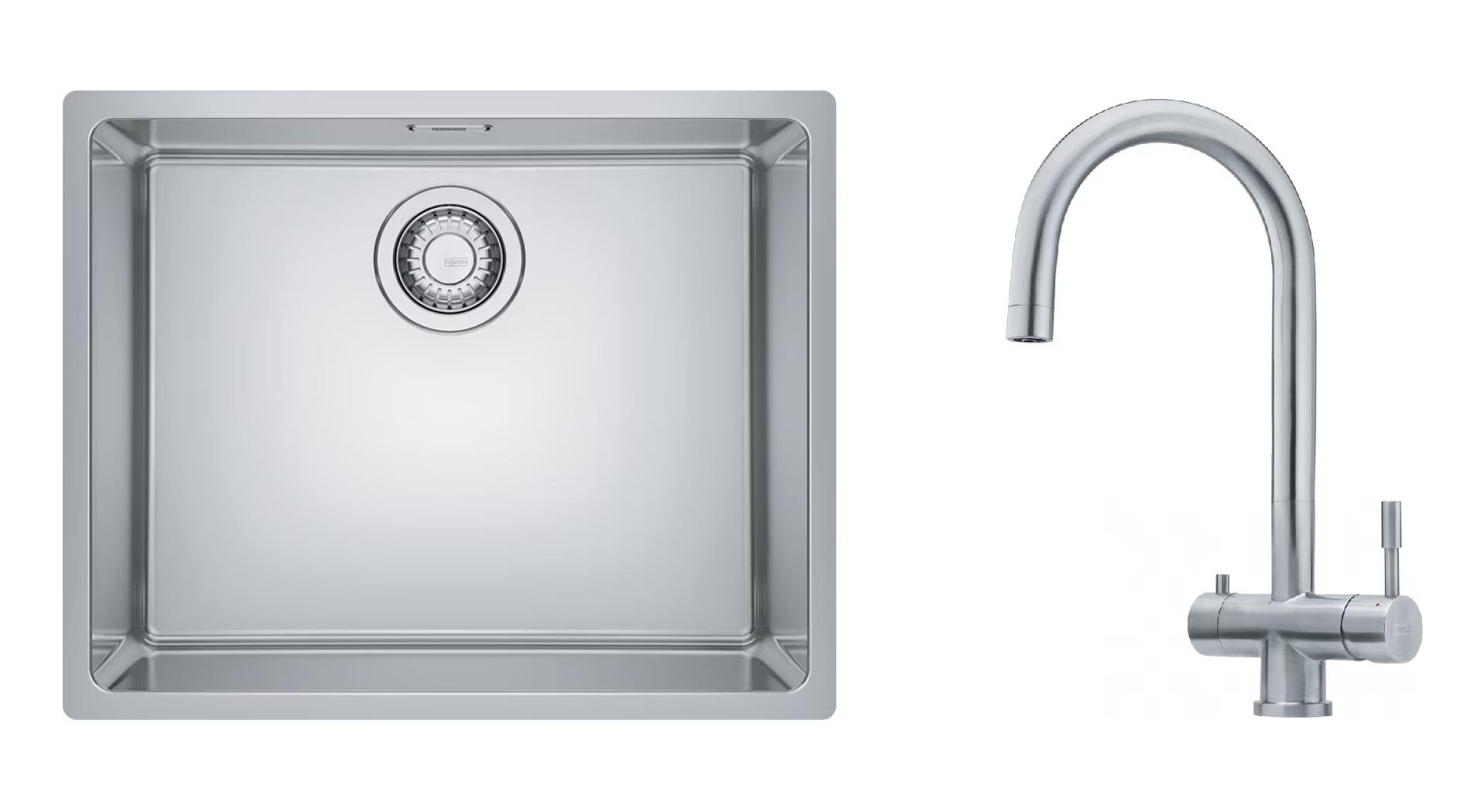 Комплект из кухонной мойки Franke Maris MRX 210-50 127.0598.747 и кухонного смесителя Franke Eos Clear Water 120.0179.979