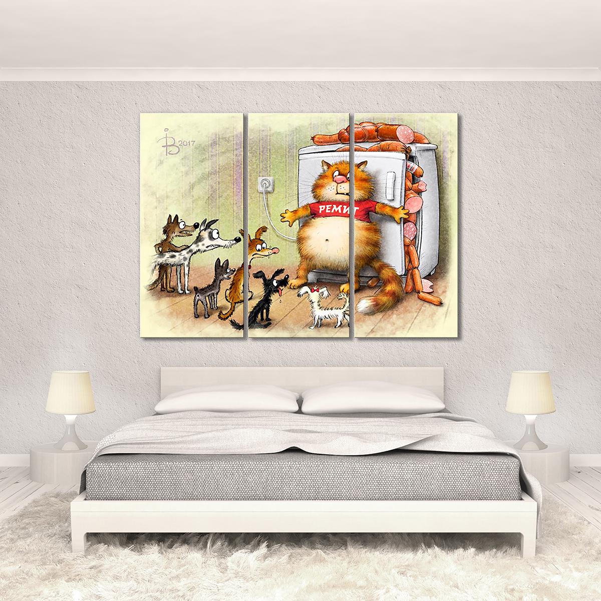 Модульная картина После 18:00 табу 3 модуля 120x180 см