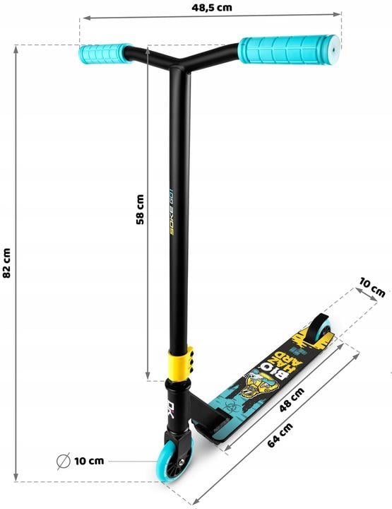 Самокат трюковий Soke Go! Жовтий/Синій (4549656) - фото 7