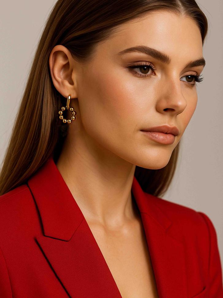 Сережки з золотим гематитом (5167)