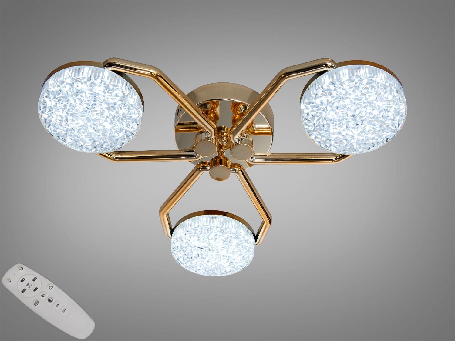 Люстра LED потолочная Diasha пульт 32W 9358/3GD Золотой Люстра LED потолочная Diasha пульт 32W 9358/3GD Золотой