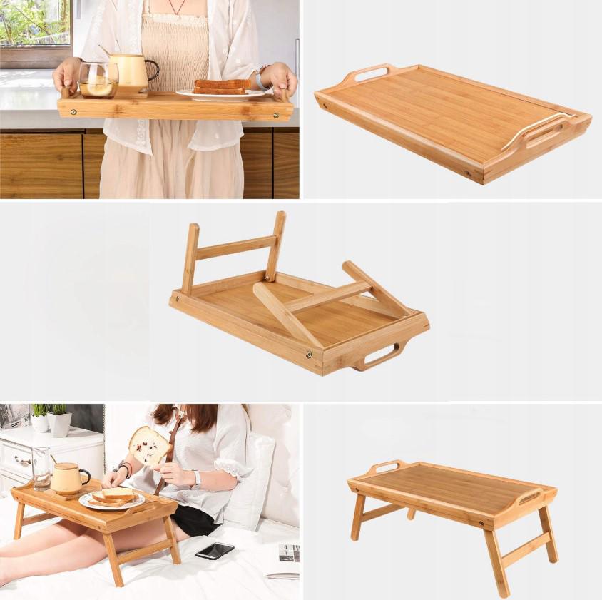 Стол раскладной для завтрака бамбуковый 73х31х21 см (25052) - фото 12