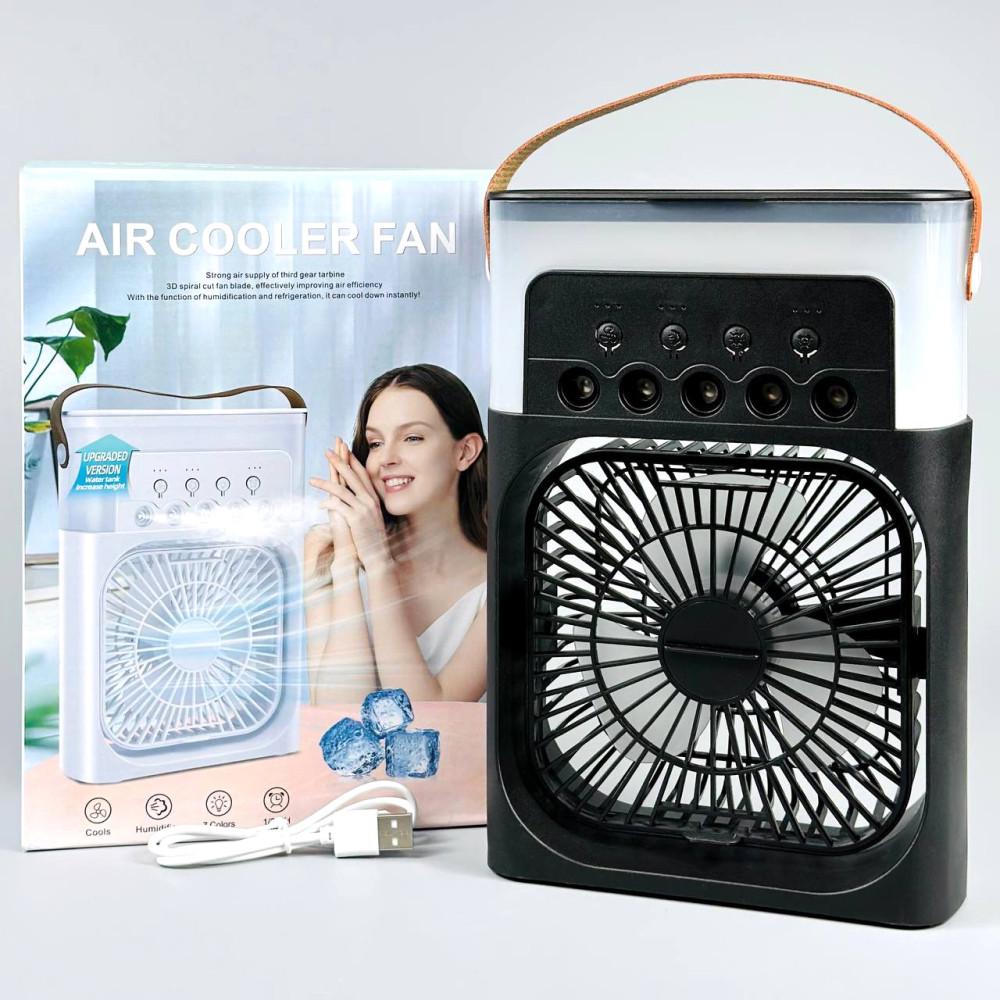 Вентилятор охолоджуючий Air Cooler Fan 4в1 зі зволожувачем та підсвічуванням Чорно-білий - фото 2 Вентилятор охолоджуючий Air Cooler Fan 4в1 зі зволожувачем та підсвічуванням Чорно-білий - фото 2