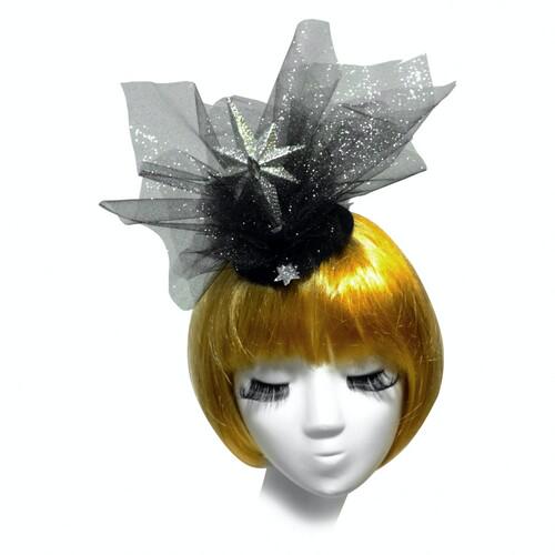 Шляпка Рождественская звезда Seta Decor 17-967BLK-SL Шляпка Рождественская звезда Seta Decor 17-967BLK-SL