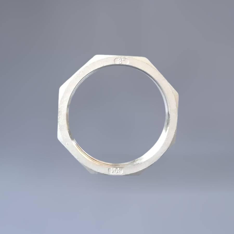 Контргайка різьбова нержавіюча Ду80 3" восьмигранна н/ж сталь AISI304 DIN 431 BSPP Class 150