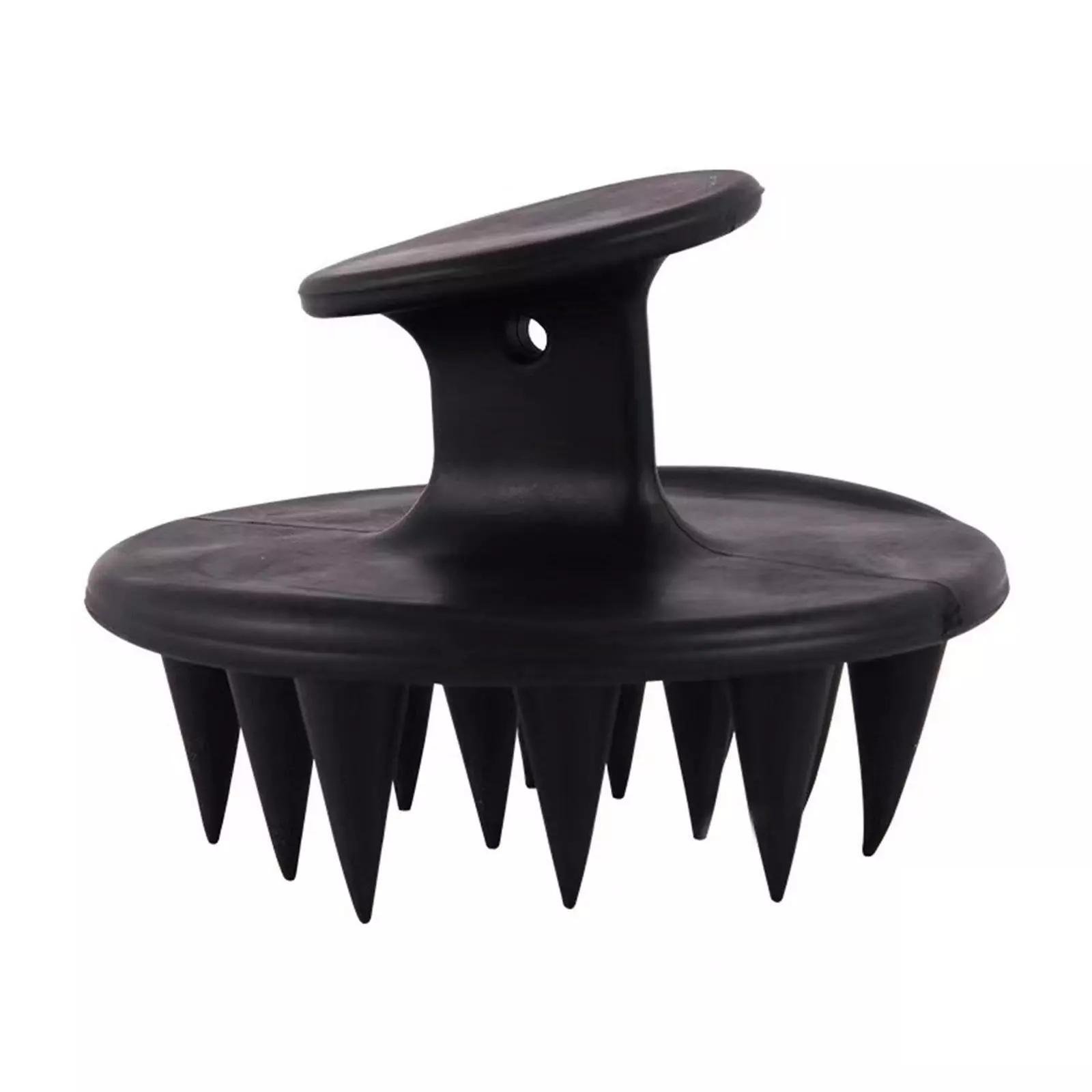 Щетка массажная для мытья волос и нанесения шампуня силиконовая с ручкой 7,8х7,8х6 см Черный (D-0004) - фото 4 Щетка массажная для мытья волос и нанесения шампуня силиконовая с ручкой 7,8х7,8х6 см Черный (D-0004) - фото 4