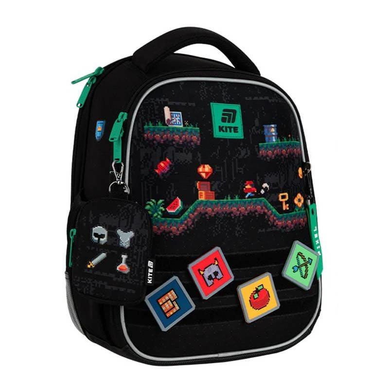 Шкільний рюкзак каркасний Kite Education 555 Pixel Game 14 л Чорний (K25-555S-4)