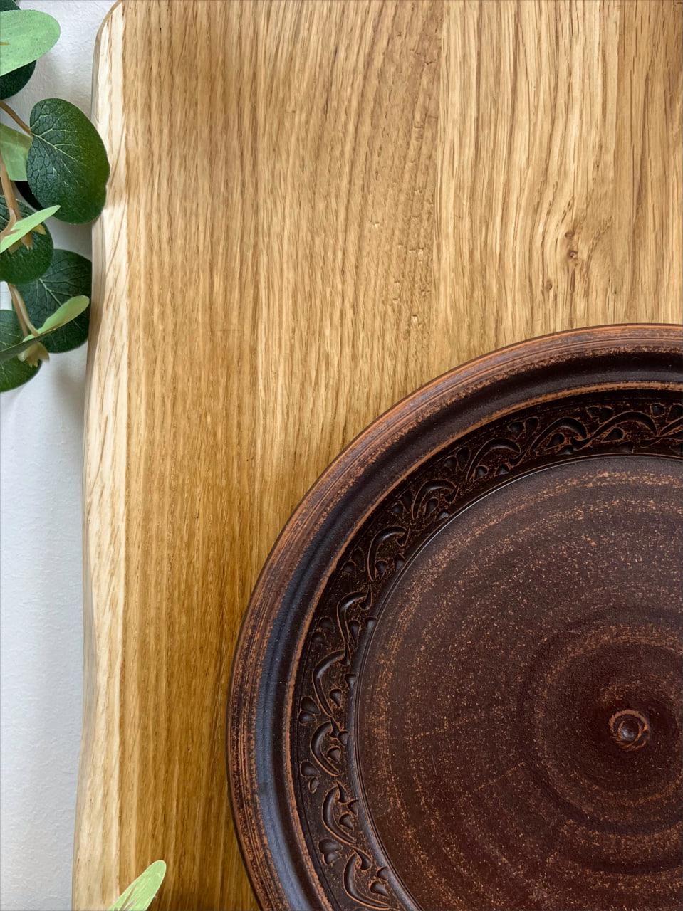 Тарілка керамічна глиняна різьблена декор 24 см (3000-6) - фото 5