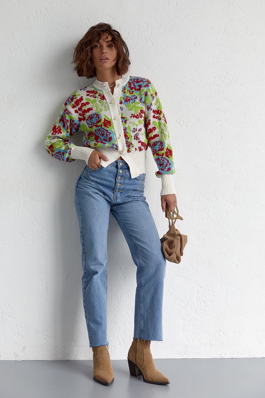 Кардиган укорочений S Молочний (11352439) - фото 10 Кардиган укорочений S Молочний (11352439) - фото 10