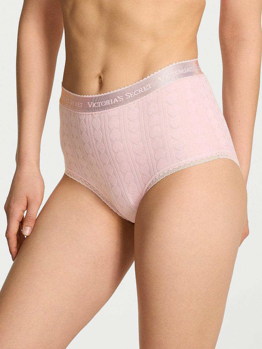 Трусики женские Victoria Secret Logo Heart Pointelle Modern Brief XS Розовый (2729986598490)
