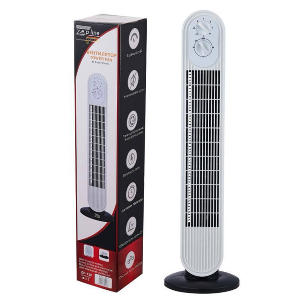 Напольный вентилятор колонный ZepLine ZP-138 500 Вт с функцией автоматического вращения (ML-04412)