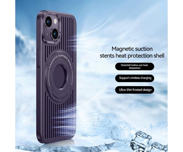 Чохол Omeve Magnetic Heat Dissipation для Apple iPhone 15 Plus з розсіюванням тепла та висувною підставкою Фіолетовий - фото 2