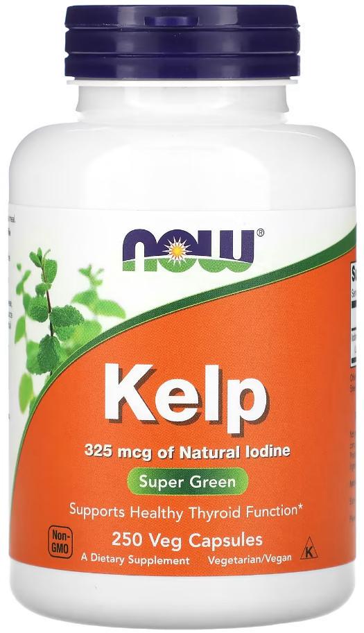 Йод натуральный Келп Ламинария NOW FOODS KELP 325 мкг 250 капсул