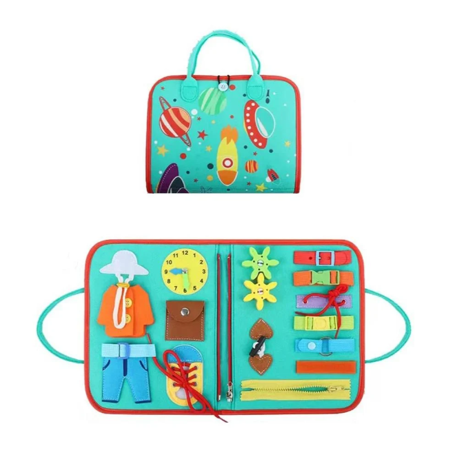 Логическая папка Fun Game 432-2 фетр цифры/английский алфавит/геометрические фигуры/застежки/ремни/липучки/пряжки (2472399559)