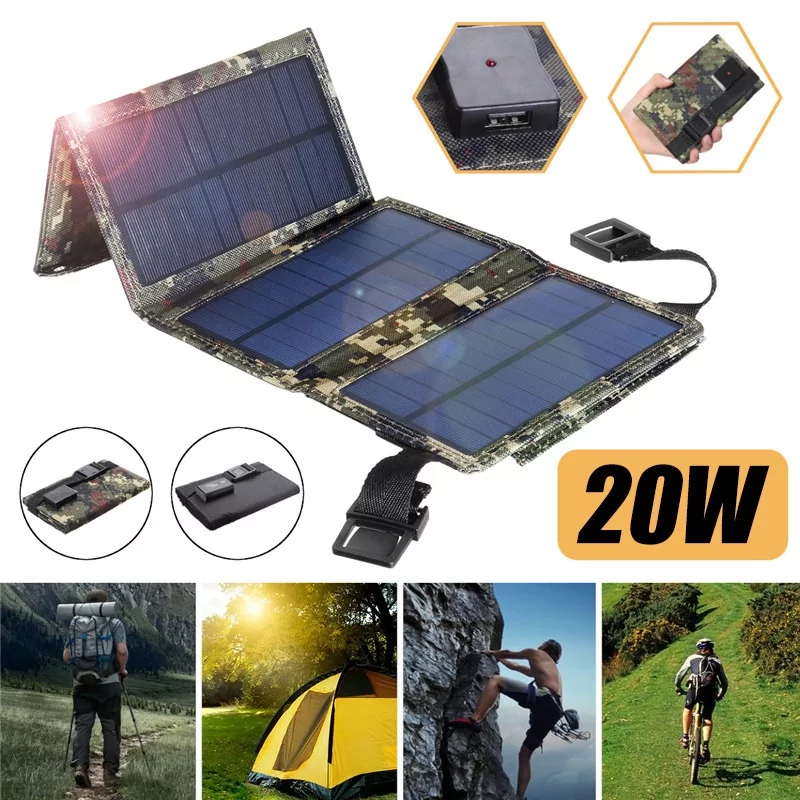 Зарядний пристрій Solar Powerbank на сонячних батареях 20W Камуфляж (MP04B) - фото 3