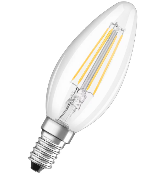 Лампа светодиодная Osram Value classic B филаментная свеча 4W 230 V 470 lm 2700K E14 (4058075438637)