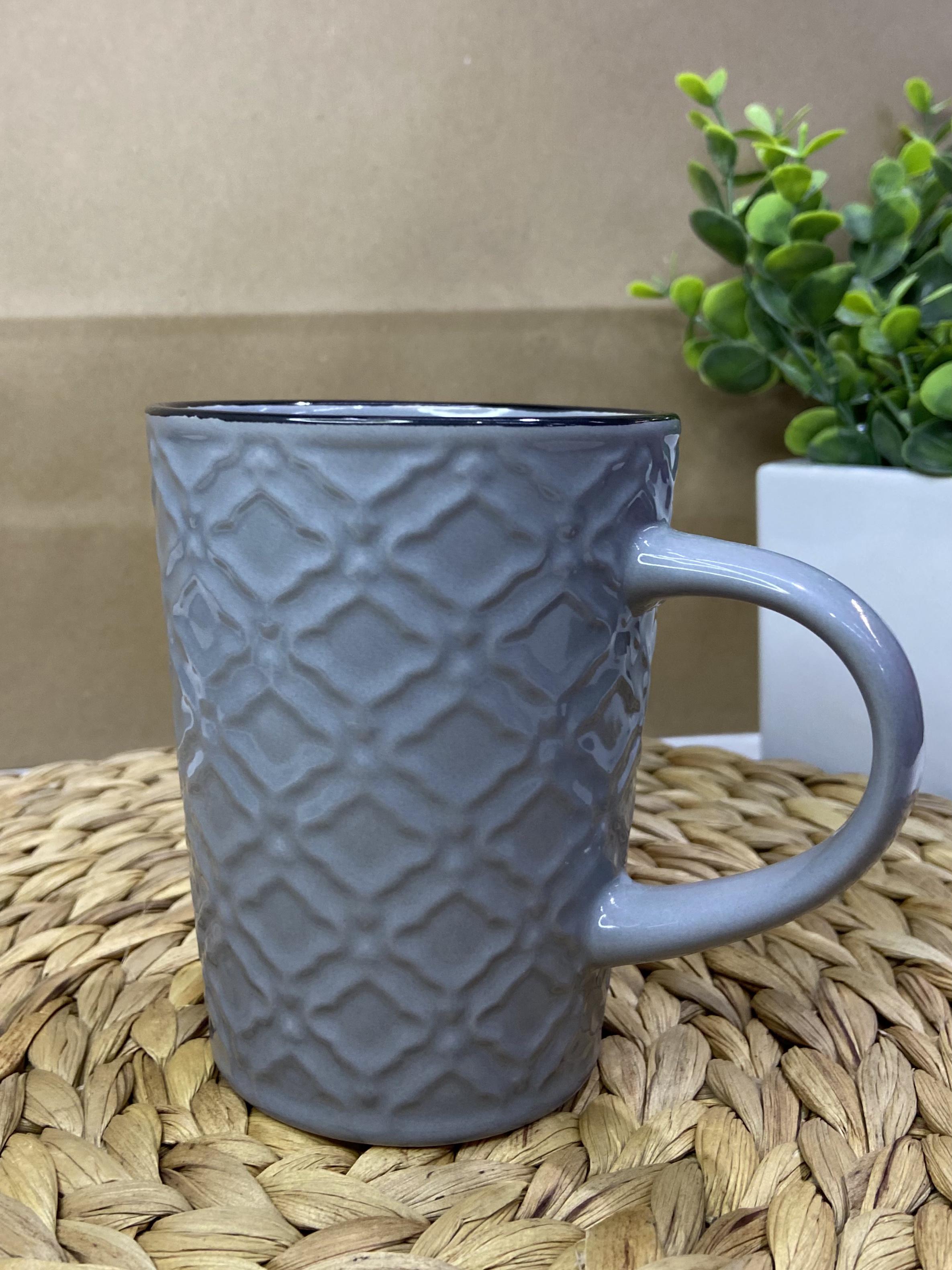 Чашка керамическая Ardesto Relief 320 мл Серый