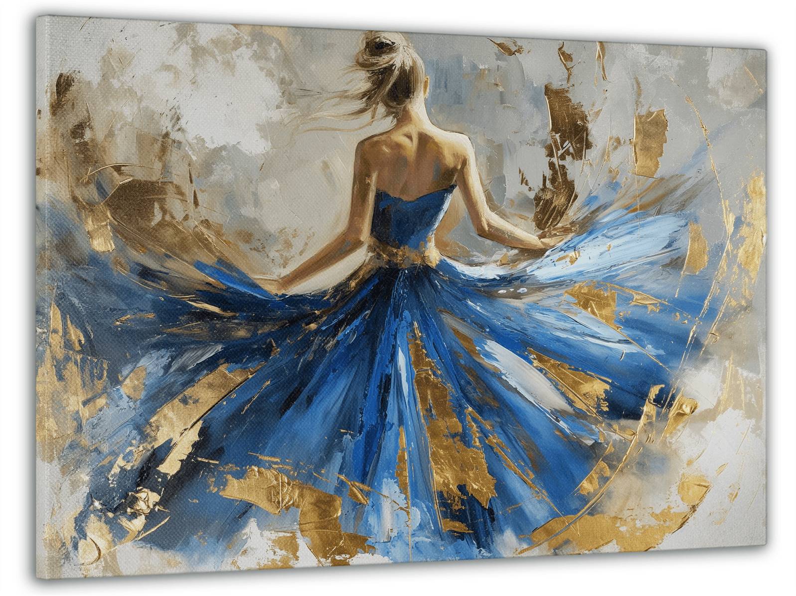 Картина на стіну з ефектом 3D Балерина в синьому для 60x100 см (MN10118)