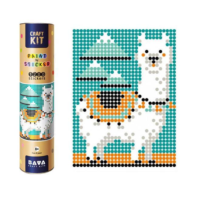 Картина за номерами стікерами Умняшка Лама 1814 в тубусі 1200 стікерів 33х48 см (RLT12752)