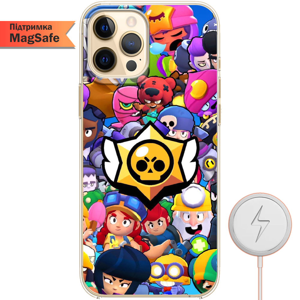 Чохол Boxface iPhone 12 Pro Max Brawl Stars Прозорий силікон з підтримкою MageSafe (41085-up2389-41499)