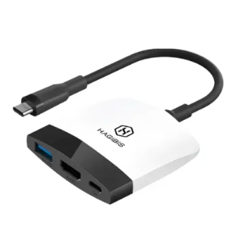 Адаптер переходник HAGIBIS Type-C 3,1 HDMI USB Hub для Steam Deck White/Black