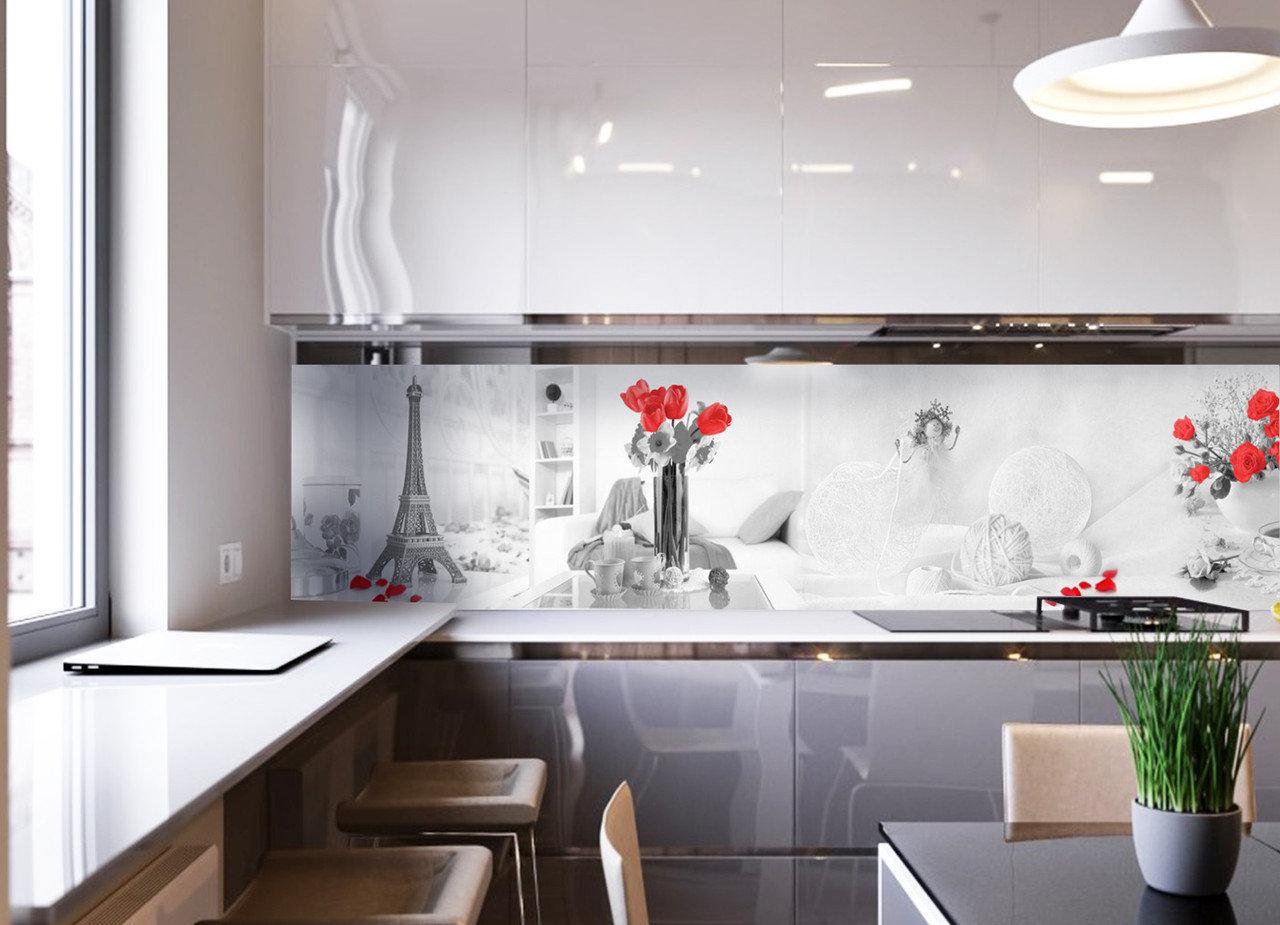 Кухонный фартук Домашний уют из самоклеющейся виниловой пленки 60х250 см Серый