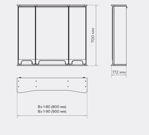 Шкаф настенный с зеркалом ВанЛанд Венеция Вз 1-80 (00065VAN) - фото 2 Шкаф настенный с зеркалом ВанЛанд Венеция Вз 1-80 (00065VAN) - фото 2