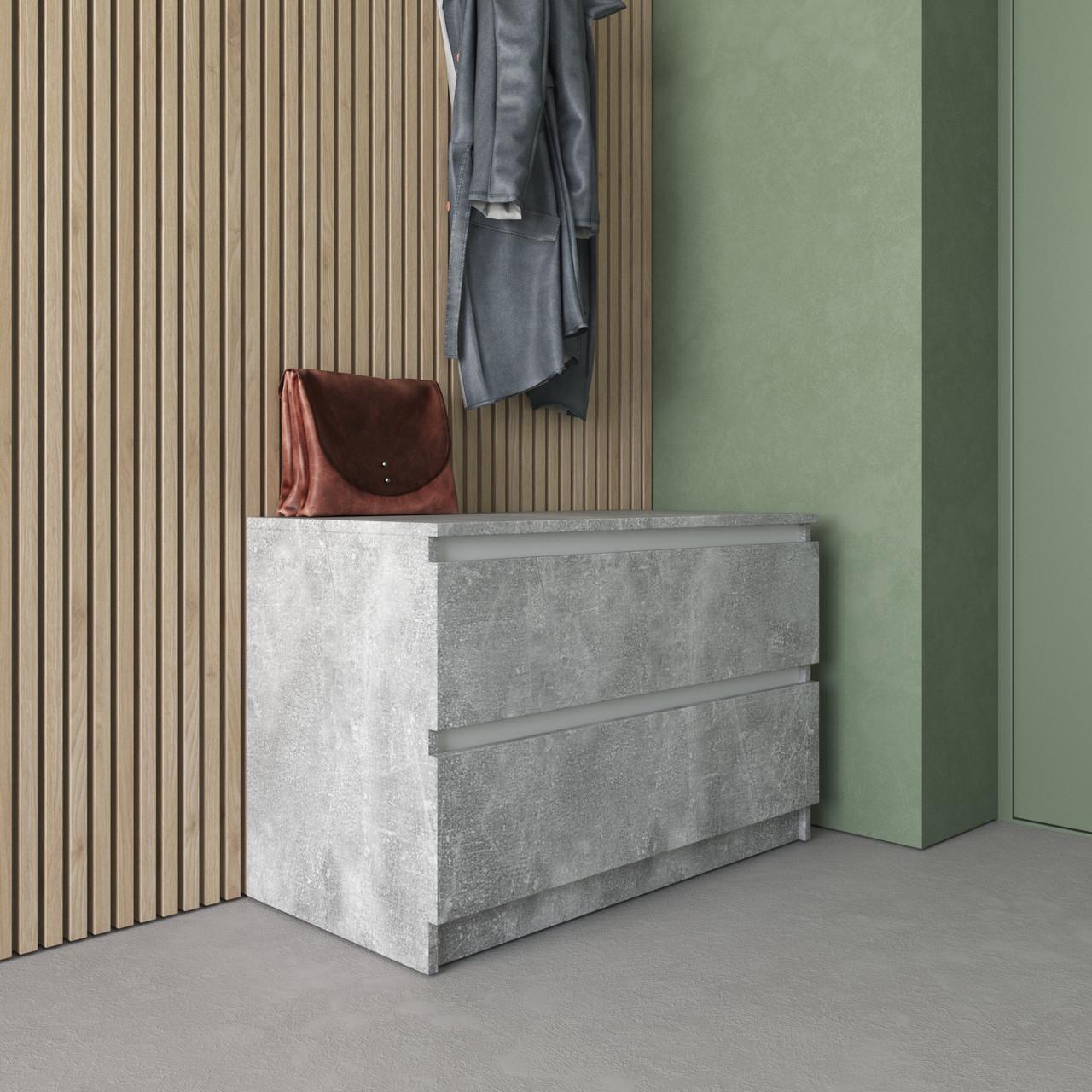 Комод з шухлядами Вайс R-19 80х40х53 см Бетон/Білі планки (30328850) - фото 1 Комод з шухлядами Вайс R-19 80х40х53 см Бетон/Білі планки (30328850) - фото 1