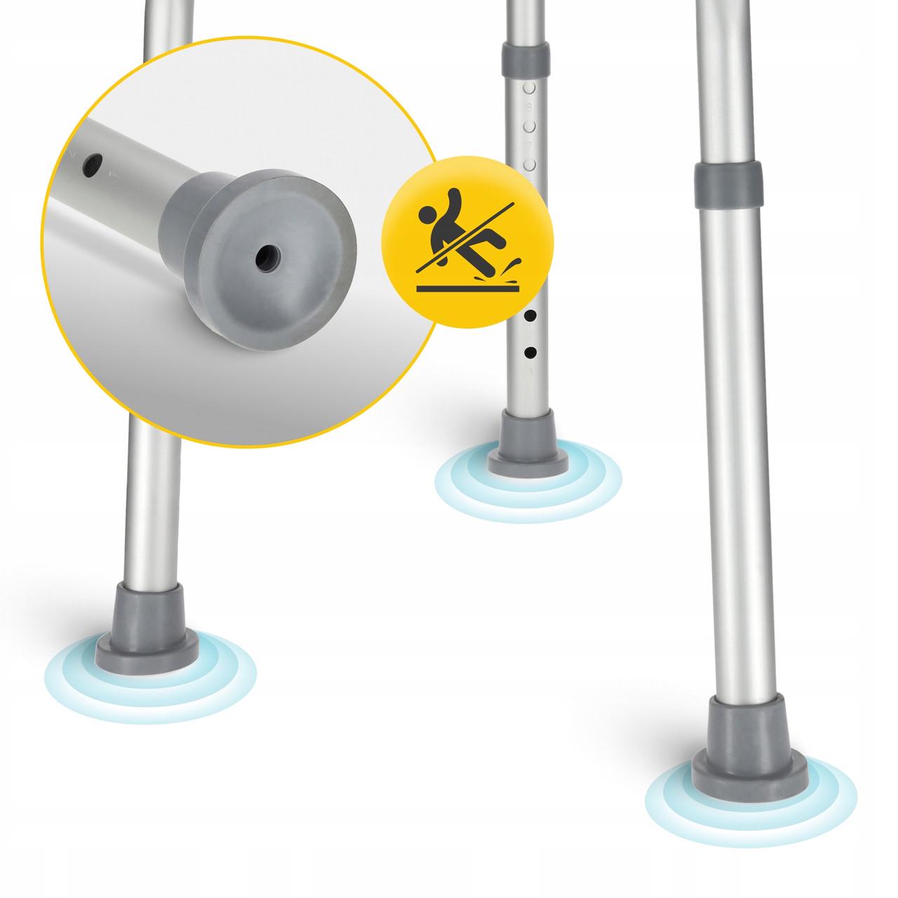 Стул-табурет поворотный 4FIZJO для ванной и душа регулируемый White/Grey (P-5905973403412) - фото 5