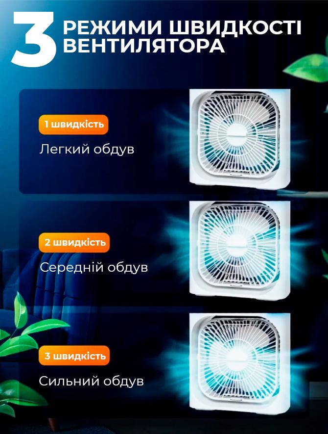 Вентилятор мини-увлажнитель воздуха UKC портативный от USB с отсеком для льда и воды с подсветкой LED Салатовый (516719279) - фото 5