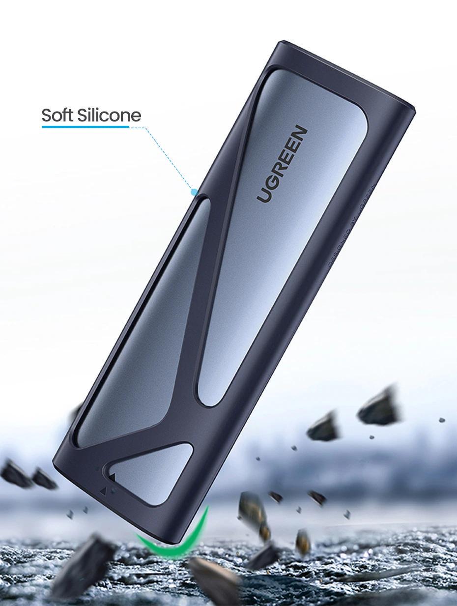 Корпус UGREEN для M.2 NVME SSD PCI-e дисків 10 Гбіт/с з Кабелем Type-C Type-C M та B&M 2230/2242/2260/2280 0,5 м Сірий (10902) - фото 14