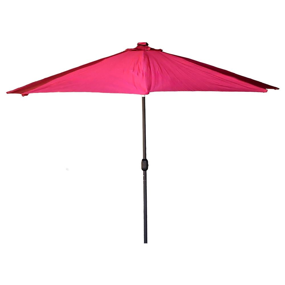 Парасолька для тераси з LED підсвіткою Stenson Кафе 3 м 8 спиць антивітрова Червоний (MH-5307)