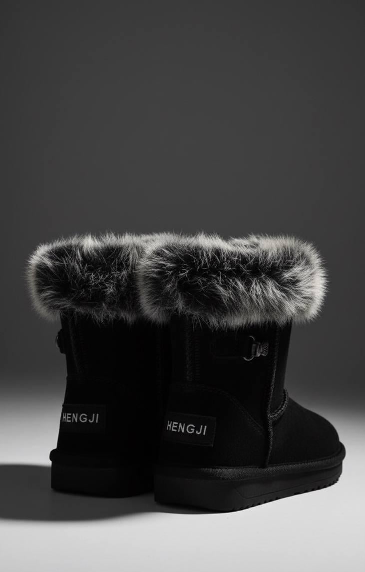 Угги дитячі Hengji 1936 натуральна замша та хутро р. 29 Чорний (30704881) - фото 3