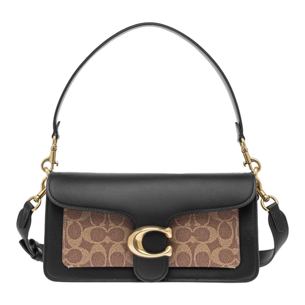 Сумка женская Coach Tabby Shoulder Bag 26 With Signature Canvas Brass/Tan Black (CH53)