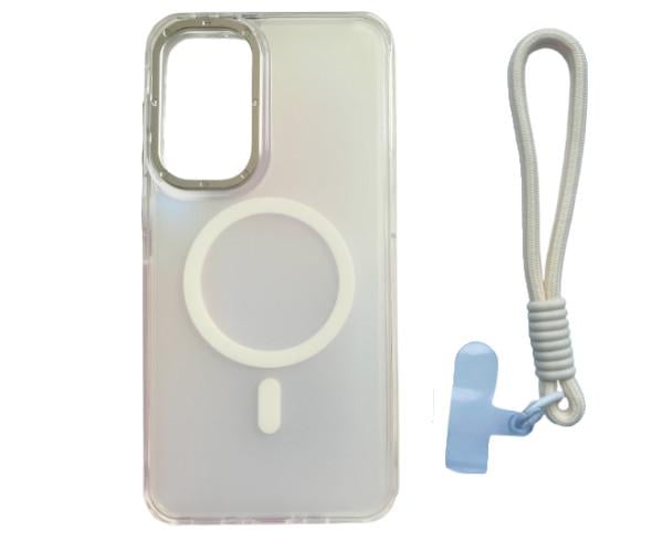 Чохол - накладка Omeve Chameleon для Samsung Galaxy A36 5G з MagSafe кільцем і шнурком Прозорий