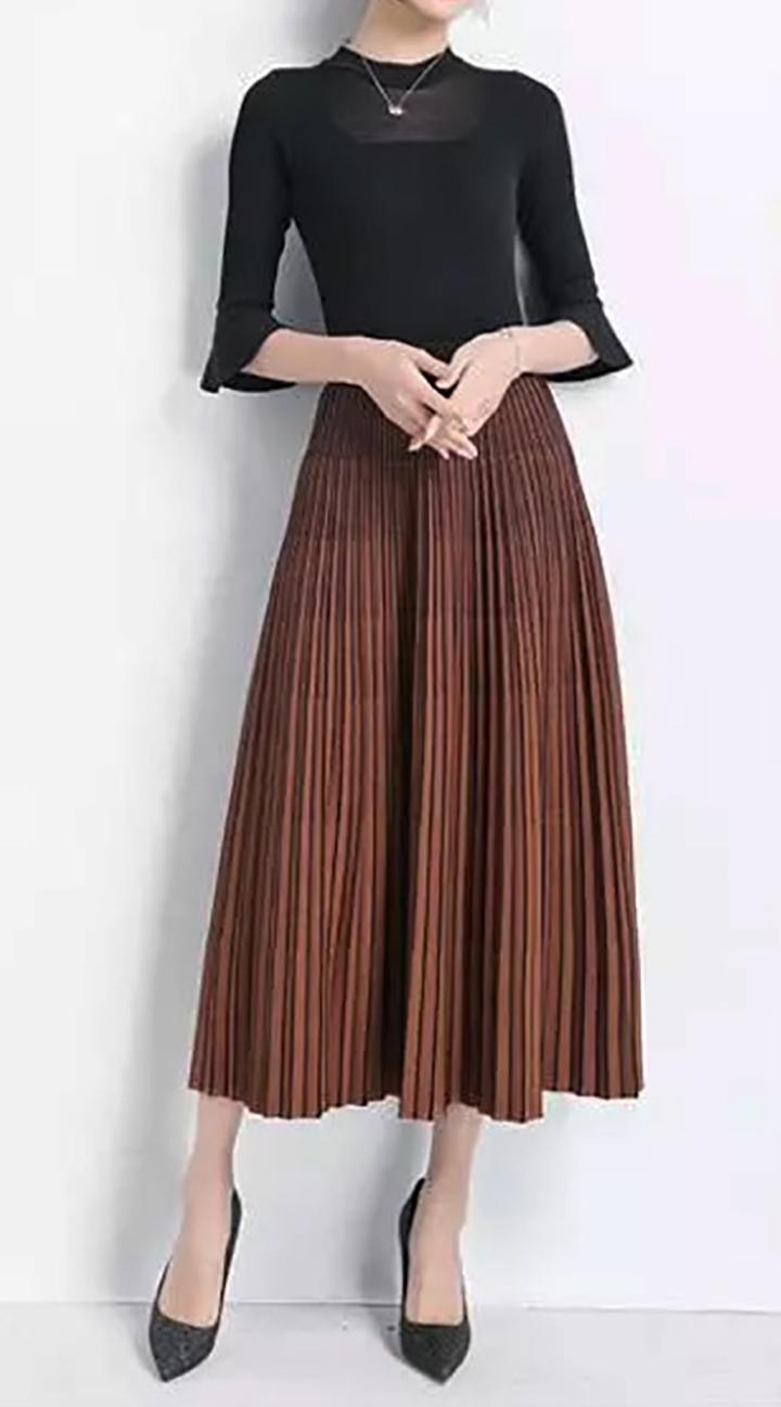 Юбка миди двусторонняя Forza Viva MW-KS-1902C трикотажная р. 46 Терракотовый (17852310) - фото 3