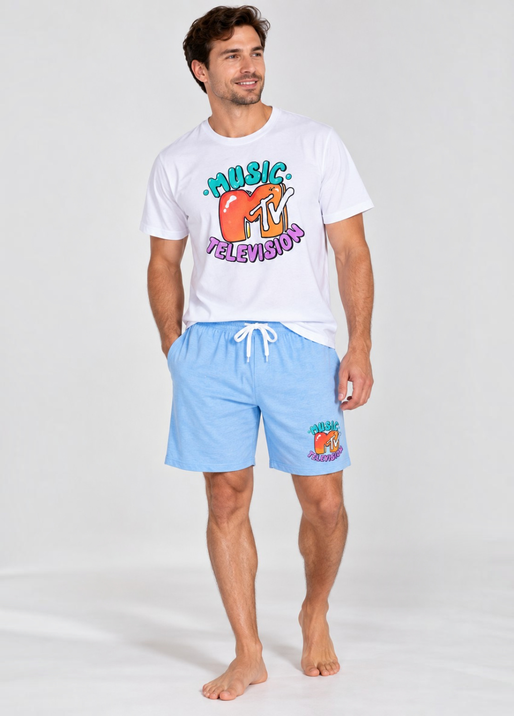 Комплект короткой пижамы PRIMARK Pyjamas MTV Music Television XXL Голубой (267)