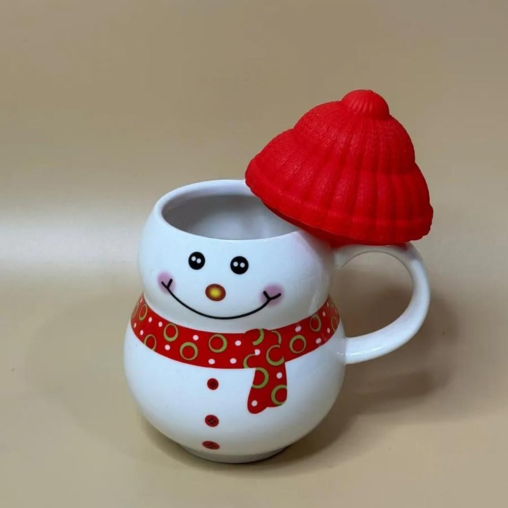 Чашка новогодняя с крышкой снеговик 350 мл - фото 10 Чашка новогодняя с крышкой снеговик 350 мл - фото 10