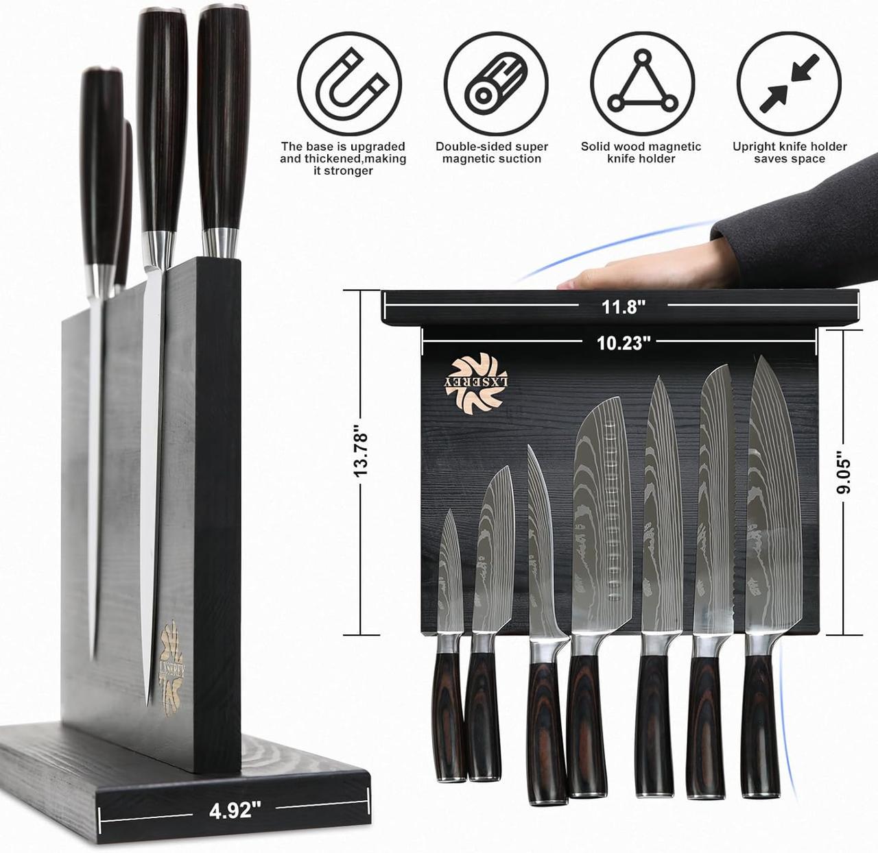 Набор ножей LXSEREY с кухонным блоком и магнитный держатель с эргономичной ручкой 7 пр. - фото 4