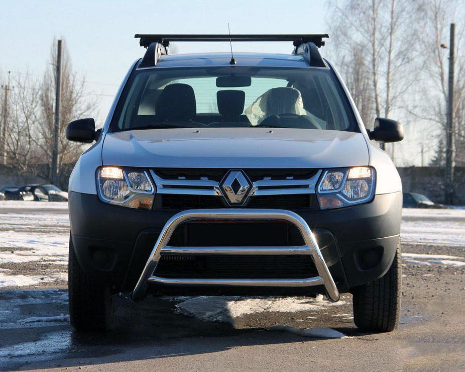 Кенгурятник WT022 CAN для Dacia Duster 2008-2018 гг. нержавеющая сталь Хром