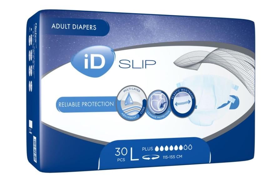 Подгузники для взрослых ID SLIP Plus L 30 шт. (2450192354) - фото 2 Подгузники для взрослых ID SLIP Plus L 30 шт. (2450192354) - фото 2